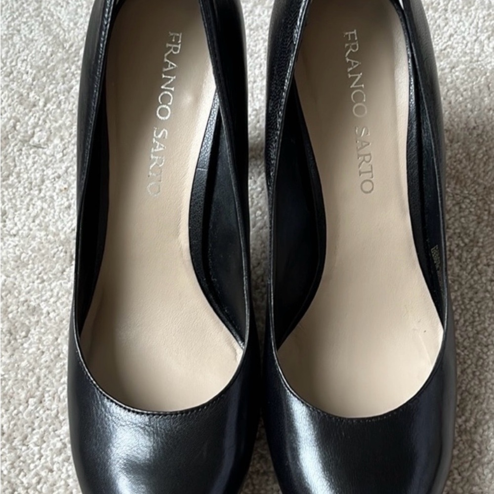 Franco Sarto Black Leather Heels
